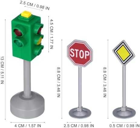 TOYANDONA Traffic Signs Toy Set Multicoloured Road Light Stop Safety Traffic Maker Crosswalk Signal Toy for Kids Birthday Education Gifts - Image 2