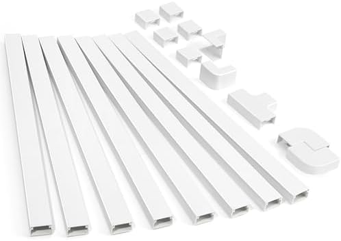 126in Cord Hider Kit, ZhiYo Cord Cover for Wall Mounted TV, Paintable Wire Cover for Cords, TV Cable Hider Wall Kit, Cable Cover Wire Management, White Cords Concealer, 8 x L15.7in W0.95in H0.55in by ZhiYo