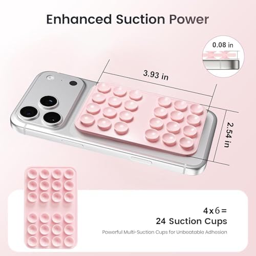 (4 Pack) Double Sided Silicone Suction Cup Phone Case Mount, Combination A - Image 3