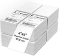MaxGear 4" x 6" Direct Thermal Labels, 4000 Fanfold Labels, for Shipping & Mailing, Perforated White, Commercial Grade with Permanent Adhesive, Compatible with Most Thermal Printers,8 Stack by MaxGear