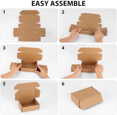 RLAVBL 6x4x2 Inches Shipping Boxes Set of 25, Brown Small Corrugated Cardboard Box, Mailer Boxes for Packing Small Business - Image 5