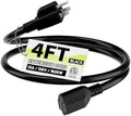 Vockjour 16/3 Black Indoor Outdoor Extension Cord 4 Ft Waterproof by Vockjour
