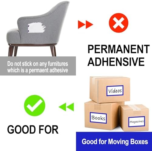 6 x 4 inch Large Moving Labels for Boxes, Blank Moving Boxes Labels Stickers, 160pcs 8 Color Coded Moving Stickers Packing Labels Stickers for Home Organization Projects, Kitchen, Storage Bins, (Blue) - Image 6