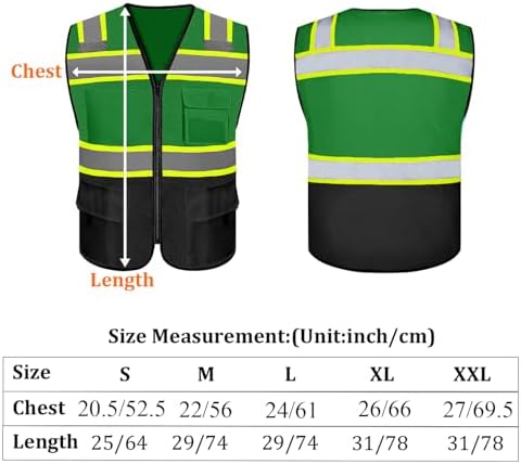 Safety Vest Customize Logo with 5 Pockets & Zipper Reflective High Visibility Vest Class 2 Outdoor Workwear - Image 2