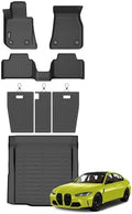Wailtnb-for BMW M3 2020-2027 All Weather Floor Liner Car Mat for BMW M3 G80 Custom Fit Automotive Full Set Accessories (Floor Mat& Cargo Mat& Backrest Mat) by Wailtnb