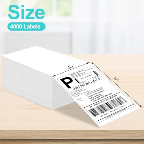 Joyberg 4x6 Thermal Labels 4000 PCS, Shipping Labels, Strong Adhesive Thermal Label, White Printer Paper/Label - Image 2