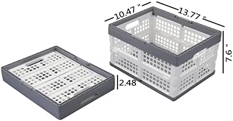 Teyyvn 2-Pack Collapsible Crate with Handle, Grocery Shopping Baskets - Image 2