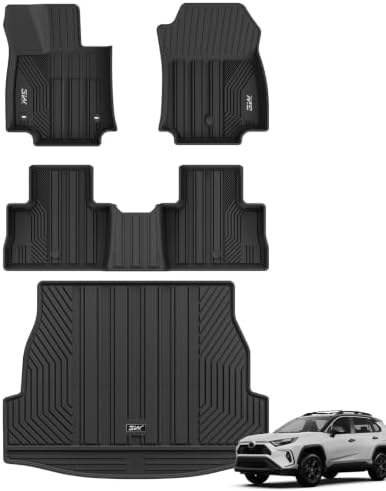 3W Floor Mats & Trunk Mat for Toyota RAV4 2019-2025 TPE Custom Fit Hybrid by 3W