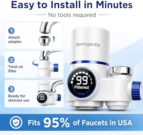 Dermgentle Skincare Water Filter PRO, Bathroom Sink Faucet Filter for Skin Care, Clinically Tested Starter Kit - Image 7