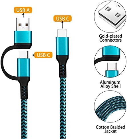 USB C to C Cable, 3 Pack 6ft Fast Charging Cord, 2-in-1 USB-A/C to C Cable - Image 5