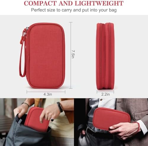 FYY Electronic Organizer, Travel Tech Pouch Bag, Cable Organizer Red - Image 2