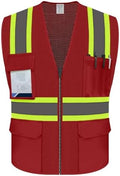 High Vis Vest for Men, Construction Safety Vest, Red, 4XL by UnoMejor