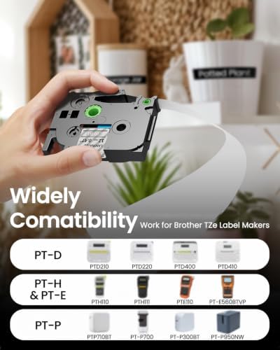 Compatible with Brother P-Touch Label Tape White on Clear TZe-135 12mm - Image 5