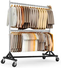 HOKEEPER Z Rack, Clothes Rack Hold 550LB 86" H Adjustable Height Double Rod by HOKEEPER