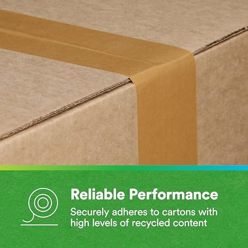 3M Scotch Performance Paper Box Sealing Tape 570,1.9" x 55 yd (48 mm x 50 m),1 Roll,Brown,Recycle-Compatible,Great for Packaging,Shipping,and Moving,(Pack of 2) - Image 6