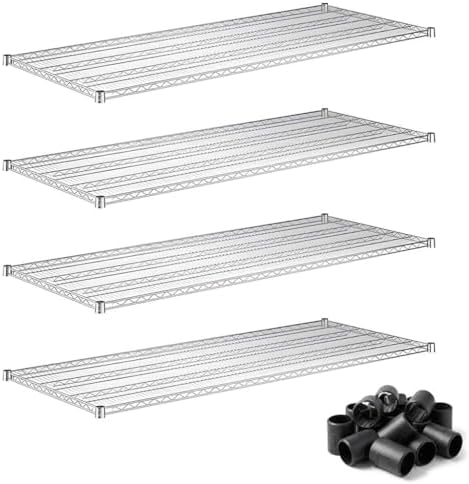 4-Pack Chrome 30" x 72" Additional Wire Shelf for Shelving Units, Replacement Shelves for Wire Rack by Zedfire