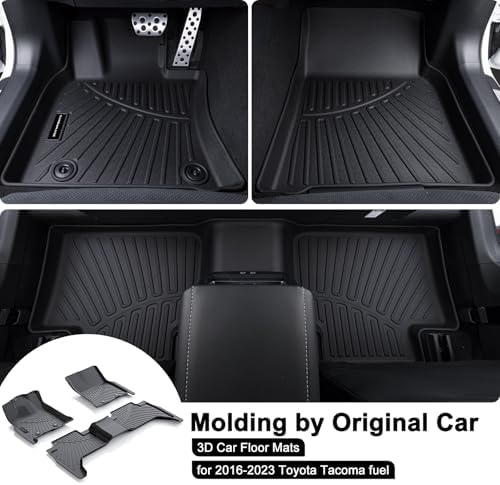 Floor Mats for 2016 2017-2023 Toyota Tacoma (Non Hybrid) -Only fit Double Cab & Automatic Transmission(Non Manual Transmission),TPE All Weather Protection 2 Rows Car Floor Liners - Image 2
