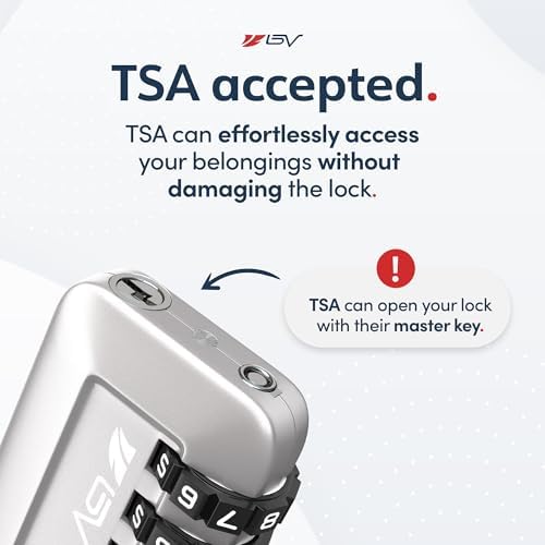 TSA Accepted Luggage Travel Lock, Set-Your-Own Combination Lock for School Gym Locker, Luggage Suitcase Baggage Locks, Filing Cabinets, Toolbox, Case (Silver, 4 Pack) - Image 3