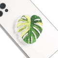 OnTheGrip Cute Acrylic Tropical Leaf Design Collapsible Expandible Mobile Phone Grip Stand Holder for Smartphone Tablet Cell Phone Accessory (Yellow Monstera) by OnTheGripofficial