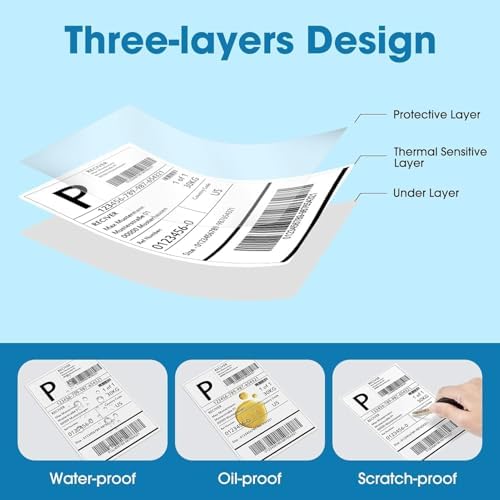Fuxury Thermal Labels 4x6 4000 Labels Fanfold Direct Shipping Label - Image 3