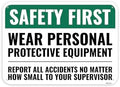 1PC Safety Sign, 14 x 10 Inches - Aluminum - Safety Decorations Posters For Workplace - Wear Personal Protective Equipment by Venicor