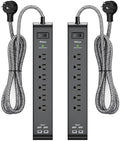 2 Pack Surge Protector Power Strip with 6 Outlets 4 USB Ports by Mifaso