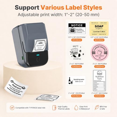 PM240 Label Maker Machine with 3 Tapes, Label Printer Blue, Set 2 - Image 4