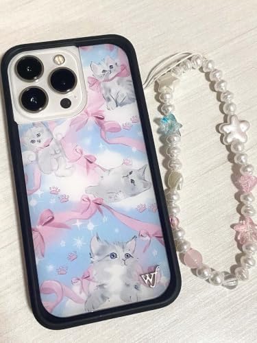 Beaded Phone Charm Lanyard Strap Girly Style Fixed Beads Pearl Lanyards - Image 4