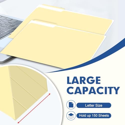 PANDRI Colored File Folders, 30 Pack 1/3 Cut Tab File Folder, Manila - Image 5