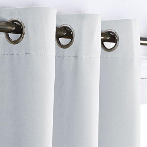 NICETOWN Room Dividers Heavy Curtains Screens Partitions, Function Thermal Insulated Blackout Patio Sliding Door Divider Room Curtain Panel, Extra Wide Curtains, 8.3ft Wide x 7ft Long, Greyish White - Image 2