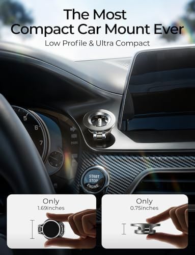 LISEN for MagSafe Car Mount for iPhone 18 Pro Max [24 Strong Magnets] Classic Magnetic Phone Holder for Car Dashboard Magnet Phone Mount Car Cell Phone Holder for iPhone 18 Pro Max 17 16 15 14 13 12 - Image 2
