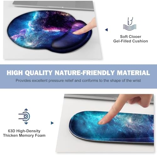 Mouse Pad, 4in1 Mousepad + Keyboard Wrist Rest+Mouse Wrist Rest+Coaster Set - Image 5