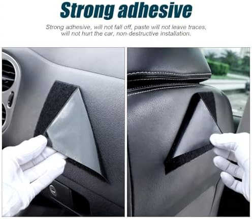 Car Seat Side Organizer, PU Leather Vehicle Storage Pocket, Universal Gap Filler for Auto Console Door Phone Document Sundries Organizer (Black) - Image 3