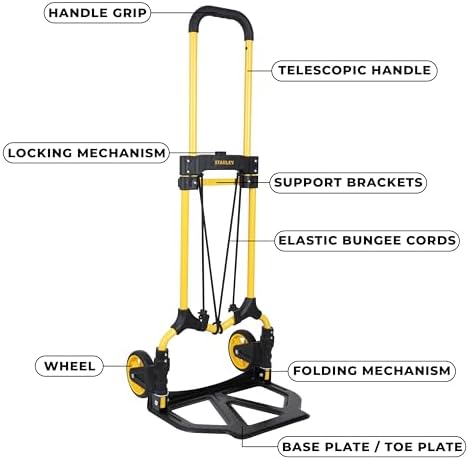 Stanley Hand Truck, Yellow, SXWTD-FT580 - Image 4