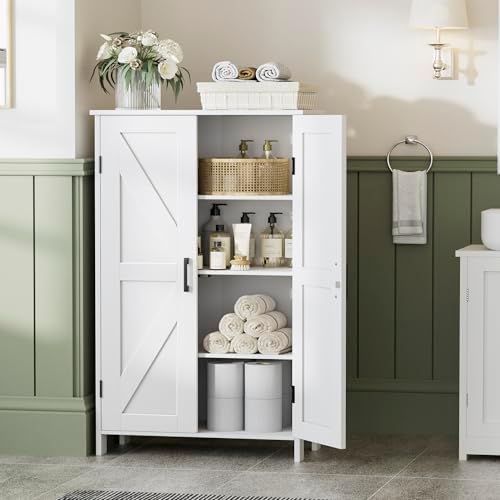 Homleke 43.3" H Farmhouse Bathroom Storage Cabinet with Adjustable Shelves - Image 2