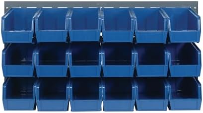 Quantum Storage Systems QLP-3619-230-18BL Gray Louvered Panels Complete Package with Bins, 36" L X 19" H, Blue by QuantumStorageSystems