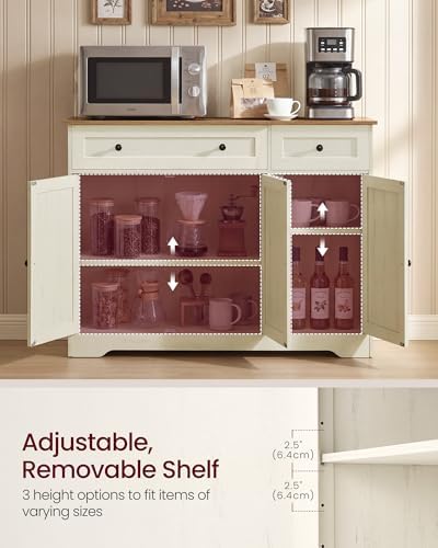 VASAGLE Buffet Cabinet, Sideboard, 3 Doors, 42.1 x 15.8 x 31.8 Inches - Image 4