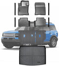 Ford Bronco Floor Mats & Cargo Liner with Backrest Protectors Custom Fit for 2021-2025 2026 Bronco Sport (Non Hybrid) TPE All Weather Protection 2 Rows and Door Sill Guards Accessories by SANBAN-AXE
