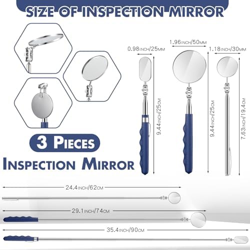 Copkim Telescoping Inspection Mirror Tool,50/25/30 Mm,Round,Oval,Round - Image 2