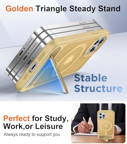 Temdan Magnetic Compatible with iPhone 12 Case & iPhone 12 Pro Case, [Built-in Invisible Kickstand][Compatible with MagSafe][Military Grade Shockproof] Slim Translucent Matte Phone Case 6.1" - Image 3