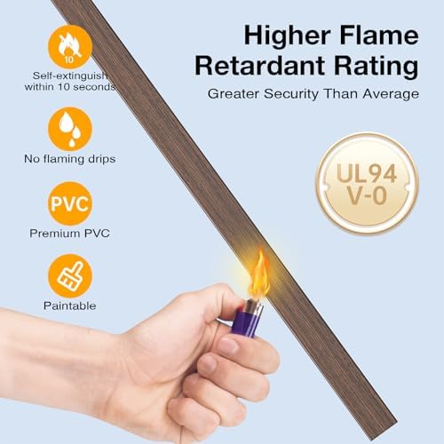 Delamu 157in Cord Covers for Wires on Wall, One-Cord Cord Hider, TV Cord Hider for Wall Mounted TV, Wire Hider Wire Covers for Cords on Wall, Cable Raceway for Home & Office, W0.55 H0.4in, Cherrywood - Image 6