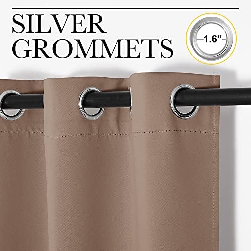 NICETOWN Sound Reducing Room Divider Curtain Screen Partition, Function Thermal Blackout Patio Door Curtain Panel, Sliding Door Insulated Curtain, Cappuccino, 5ft Wide x 12ft Long - Image 3