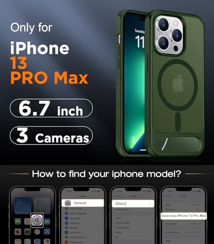 Temdan Magnetic Compatible with iPhone 13 Pro Max Case, [Built-in Invisible Kickstand][Compatible with MagSafe][Military Grade Shockproof] Slim Translucent Matte Phone Case for iPhone 13 Pro Max 6.7" - Image 2