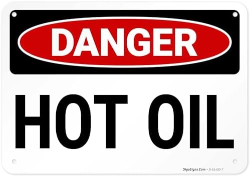 Danger Hot Oil OSHA Sign, by SigoSigns