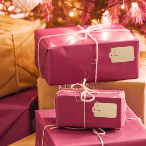Christmas Gift Tag Stickers, 1000pcs to and from Gift Tag Stickers Brown Kraft Self-Adhesive Gifts Name Tags Sticker Labels for Christmas Holiday Present Sticker,1.2" x 2" - Image 5