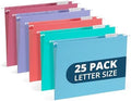 25 Blue Summit Supplies Pretty Hanging File Folders, Pastel Gem Tone Assorted Colors, Cute Hanging File Folders with Plastic Tab Inserts, Holds Letter Size Documents by BlueSummitSupplies
