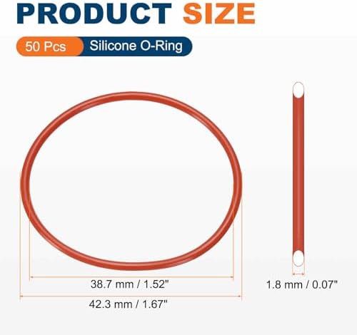 50pcs Silicone O-Ring 42.3x38.7x1.8mm Metric Sealing Gasket - Image 2