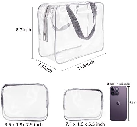 4Pcs Crystal Clear PVC Travel Toiletry Bag Kit for Women Men, Cosmetic Bags - Image 4