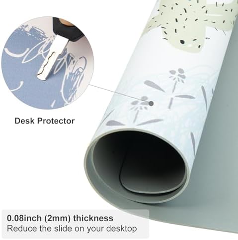 Faux Leather Large Mouse Pad, Office Desk Mat, 31.5"x15.7", Minimalist - Image 4