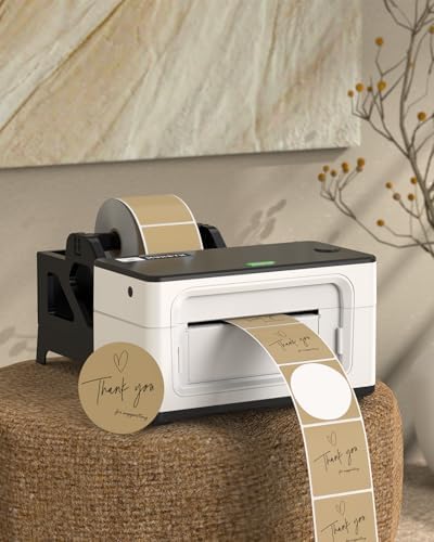 MUNBYN 2 Inch Brown Circle Thermal Labels for Logo, 750 Sheets/1 Roll - Image 2